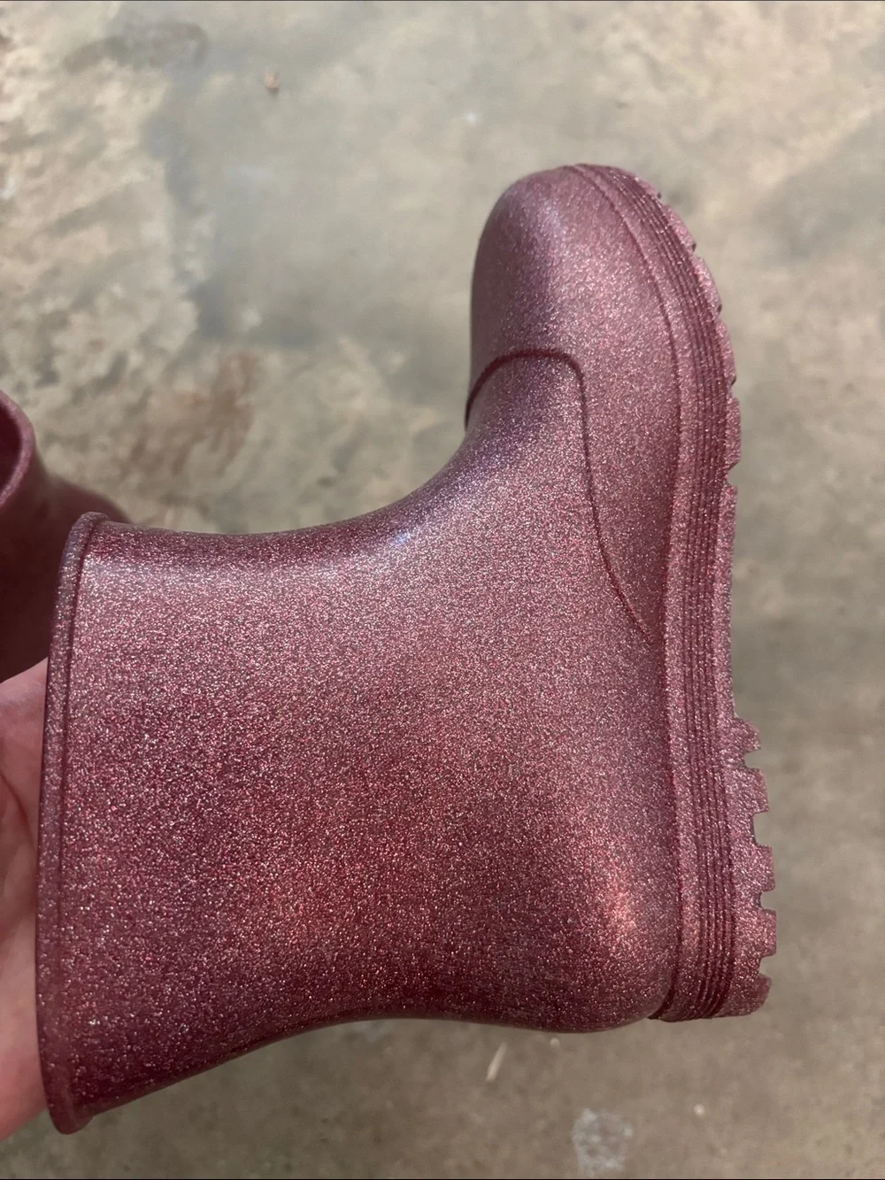 Mini Melissa Little Girls’ Pink Glitter Welly